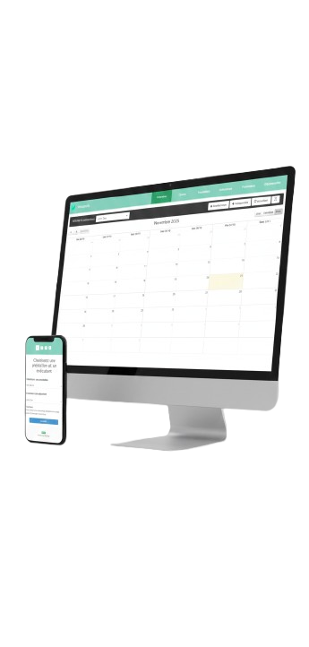Interface complète de Bellas Flow sur ordinateur affichant le tableau de bord administratif