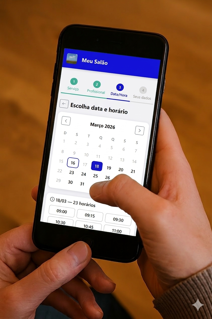 Cliente choisissant une date et un horaire disponible